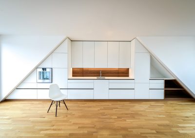 Kitchen in sloping roof